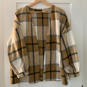 SHEIN plaid open blazer